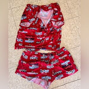 Red Route 66 Themed Two-Piece Set pajama